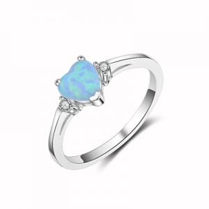 JZ122 Wedding jewelry silver heart opal ring